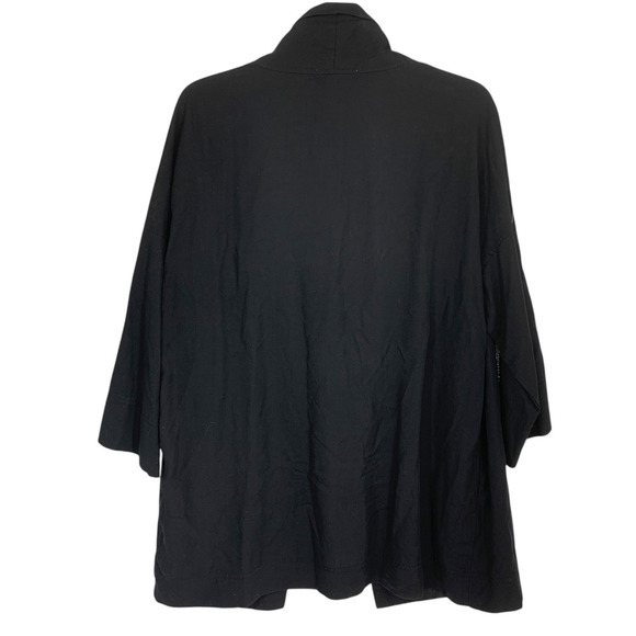 Oak + Fort Sz XS Black Tencel Kimono Jacket Topper Minimalist Capsule Wardrobe - Picture 8 of 8